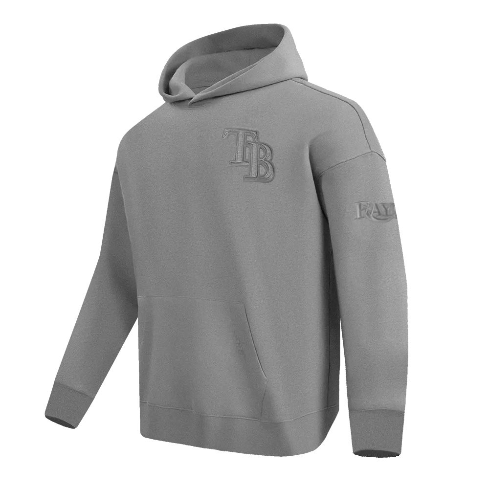 MLB TAMPA BAY RAYS NEUTRAL MEN'S DROP SHOULDER PO HOODIE (DARK HEATHER GRAY)