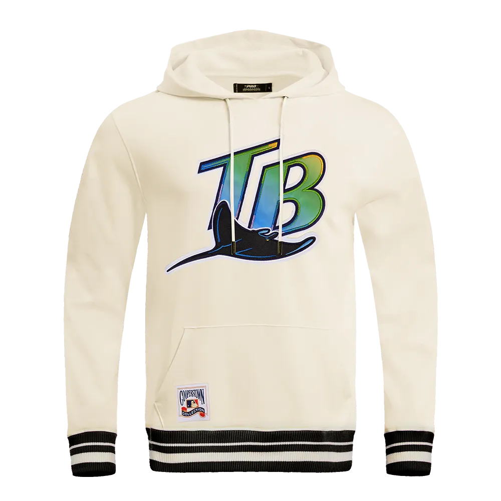 MLB TAMPA DEVIL RAYS RETRO CLASSIC MEN'S PULLOVER HOODIE (EGGSHELL/ MIDNIGHT NAVY)