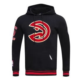 NBA ATLANTA HAWKS RETRO CLASSIC MEN'S PULLOVER HOODIE (BLACK/RED/BLACK)