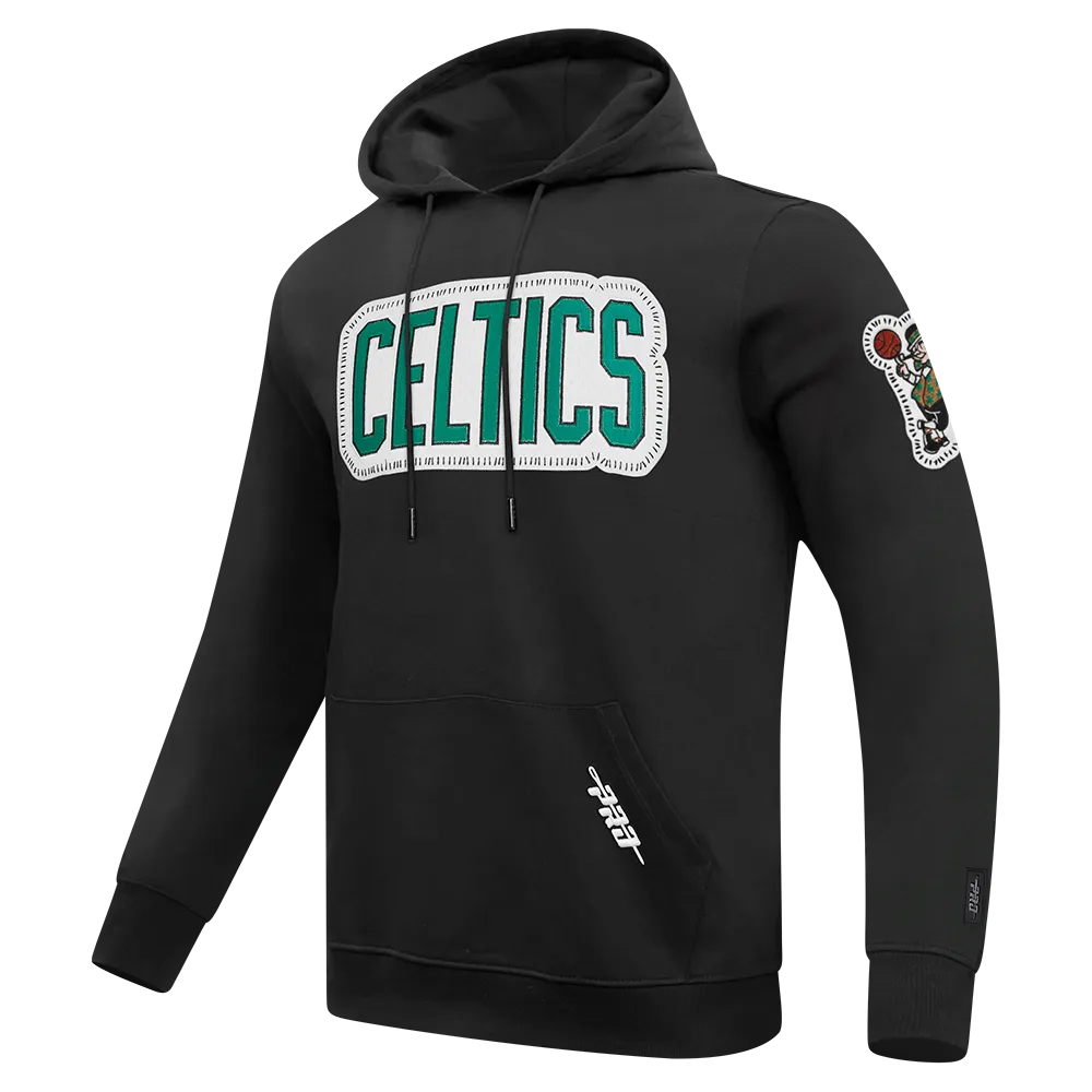 NBA BOSTON CELTICS DIY PICK STITCH MEN'S DK PO HOODIE (BLACK)