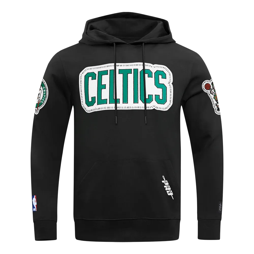 NBA BOSTON CELTICS DIY PICK STITCH MEN'S DK PO HOODIE (BLACK)