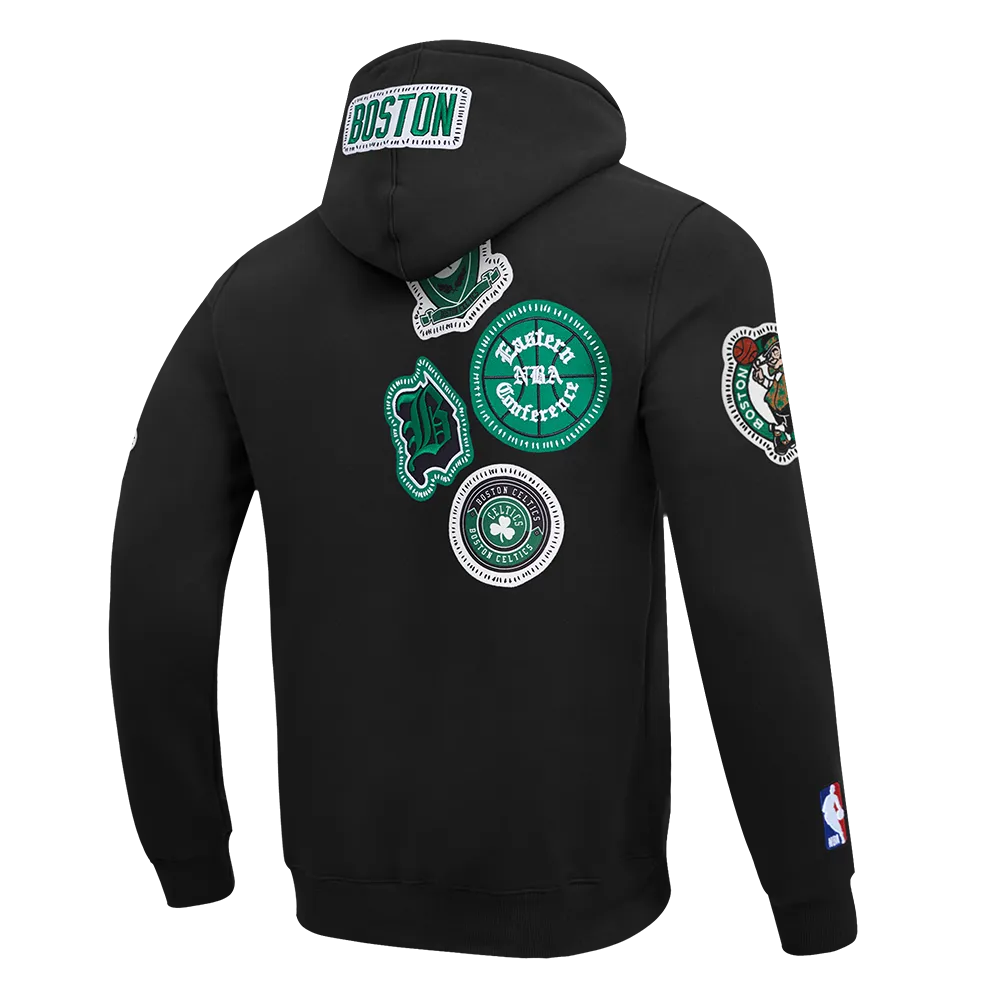 NBA BOSTON CELTICS DIY PICK STITCH MEN'S DK PO HOODIE (BLACK)