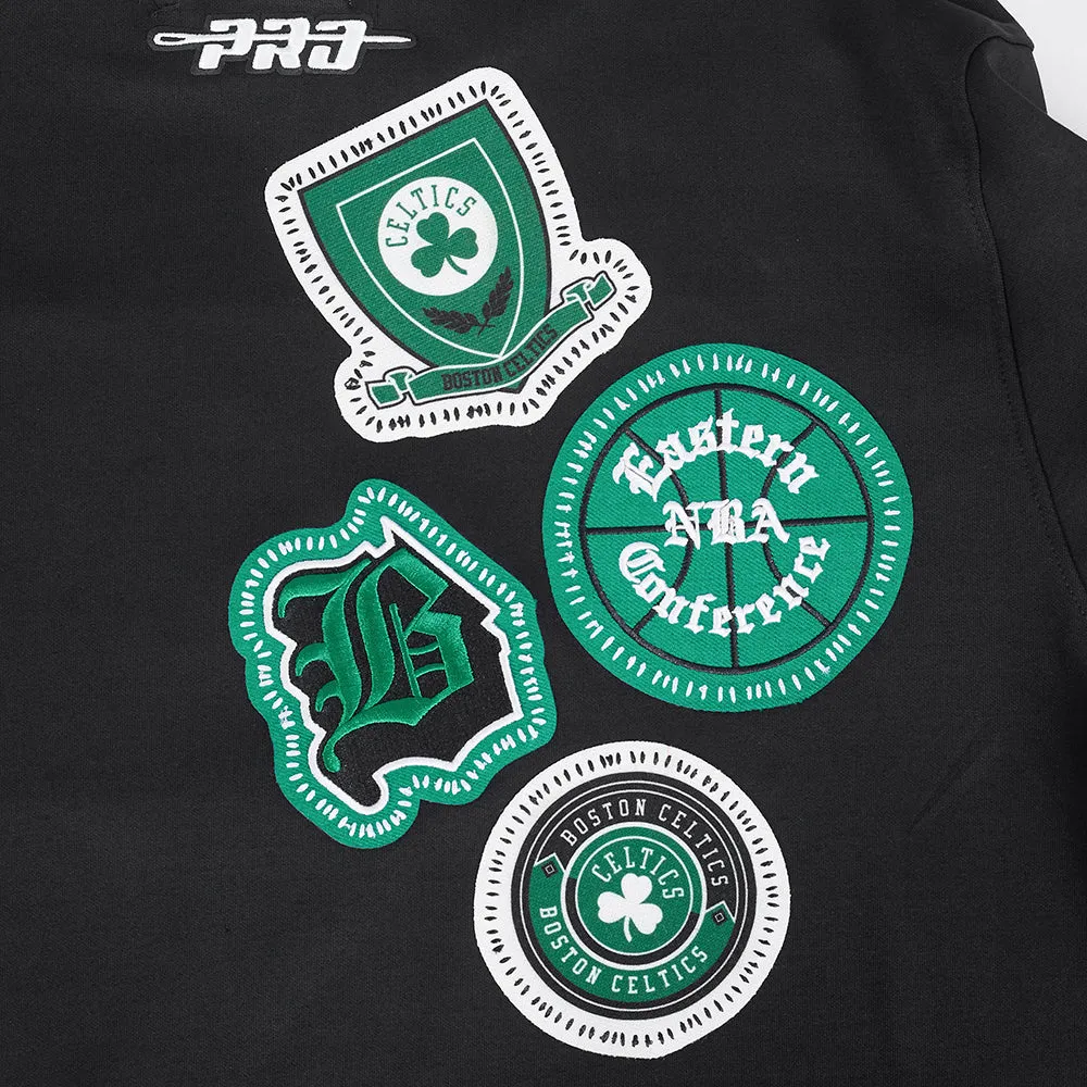 NBA BOSTON CELTICS DIY PICK STITCH MEN'S DK PO HOODIE (BLACK)