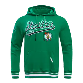 NBA BOSTON CELTICS SCRIPT TAIL MEN'S RIB FLEECE PULLOVER HOODIE (KELLY GREEN)