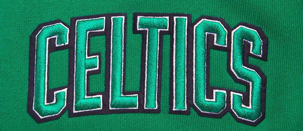 NBA BOSTON CELTICS SCRIPT TAIL MEN'S RIB FLEECE PULLOVER HOODIE (KELLY GREEN)