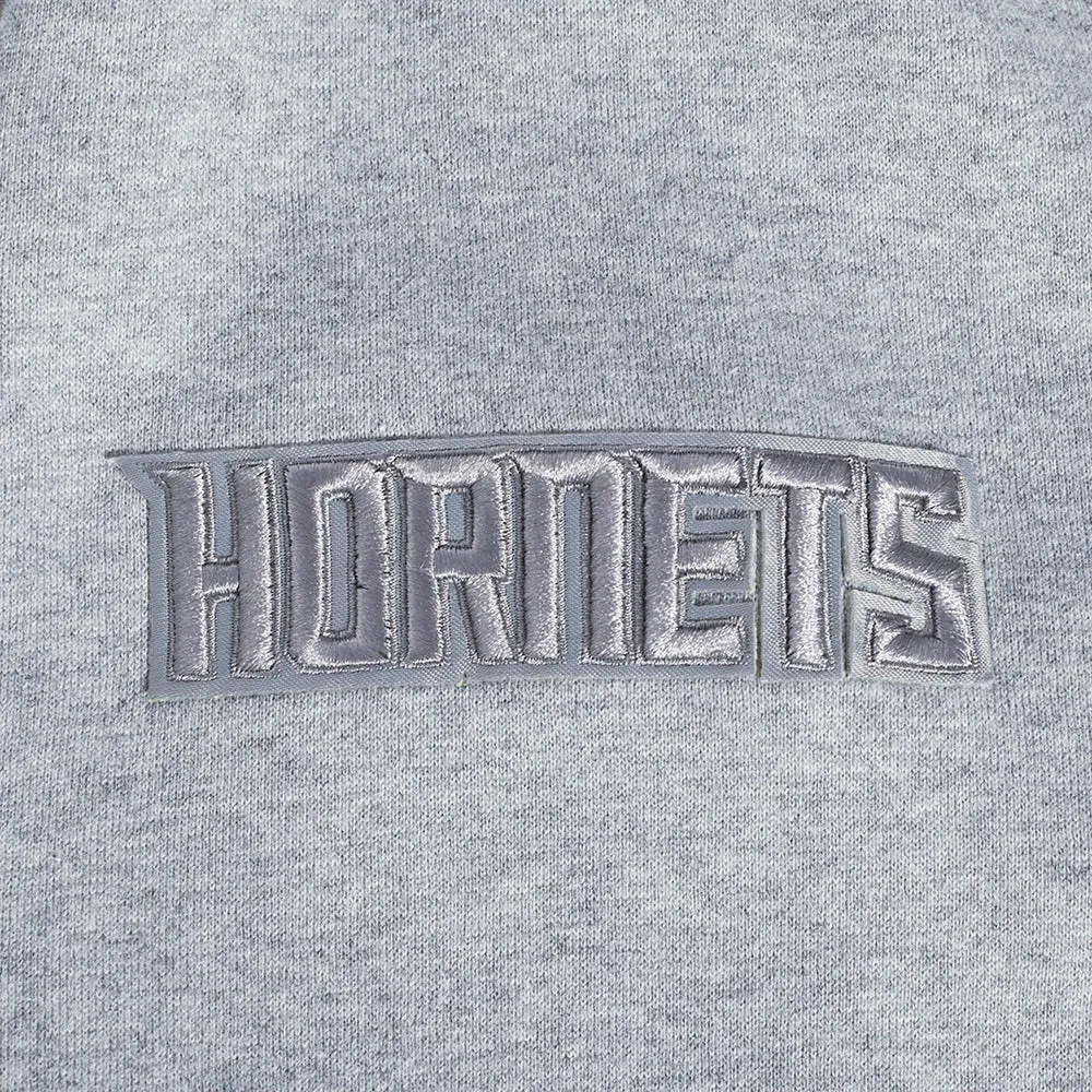 NBA CHARLOTTE HORNETS NEUTRAL MEN'S DROP SHOULDER PO HOODIE (DARK HEATHER GRAY)