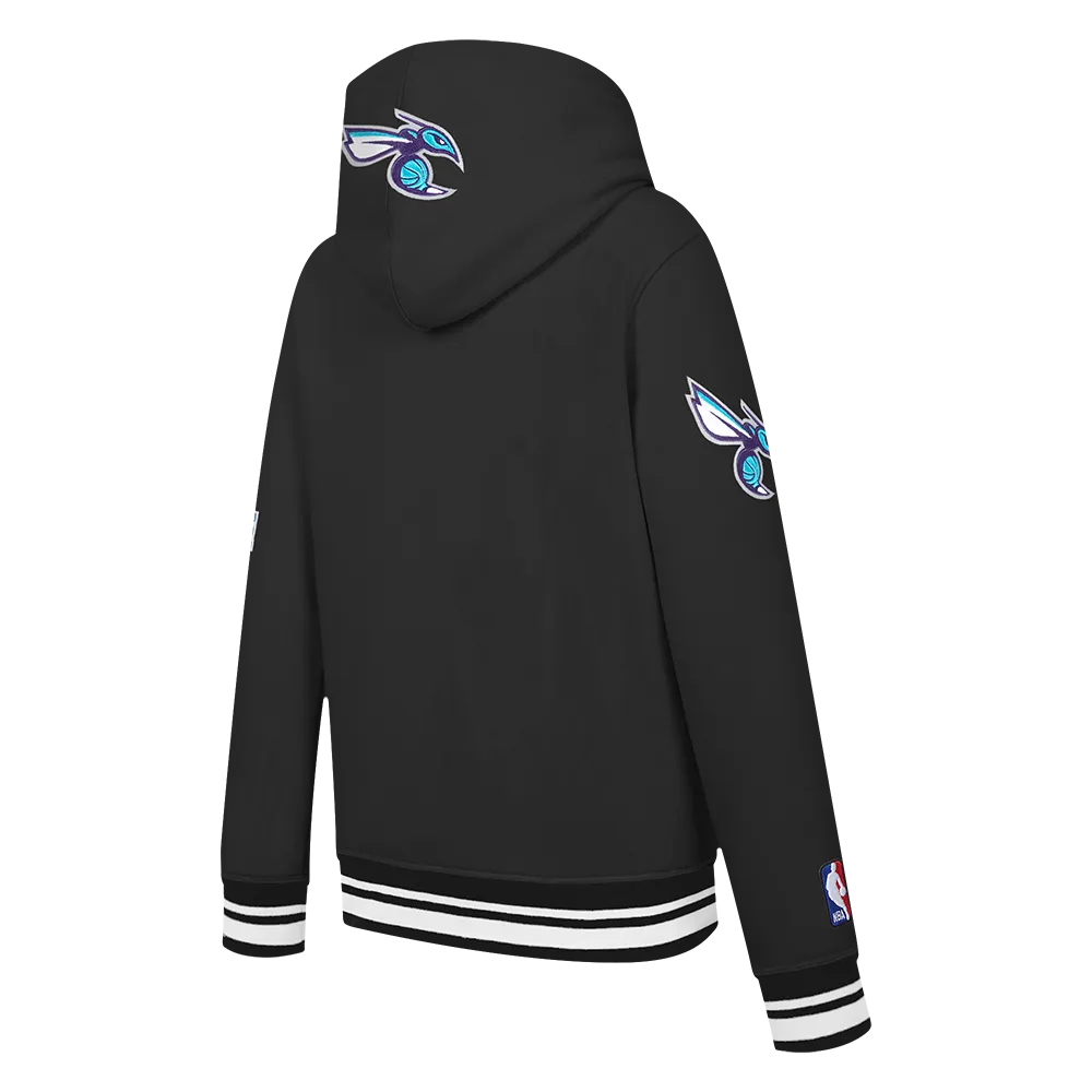 NBA CHARLOTTE HORNETS RETRO CLASSIC LITTLE BOYS RIB FLC PO HOODIE (BLACK)