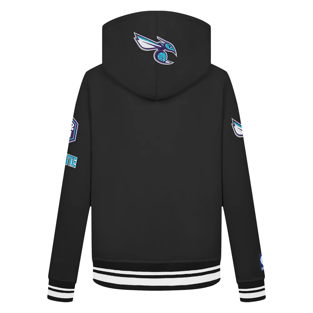 NBA CHARLOTTE HORNETS RETRO CLASSIC LITTLE BOYS RIB FLC PO HOODIE (BLACK)