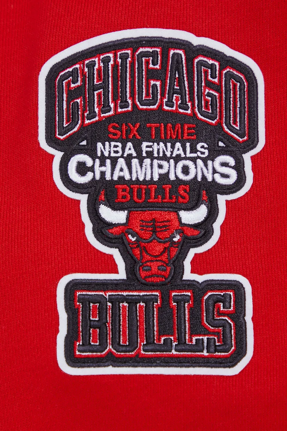 NBA CHICAGO BULLS CREST EMBLEM MEN'S RIB PO HOODIE (RED/BLACK)