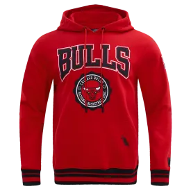 NBA CHICAGO BULLS CREST EMBLEM MEN'S RIB PO HOODIE (RED/BLACK)