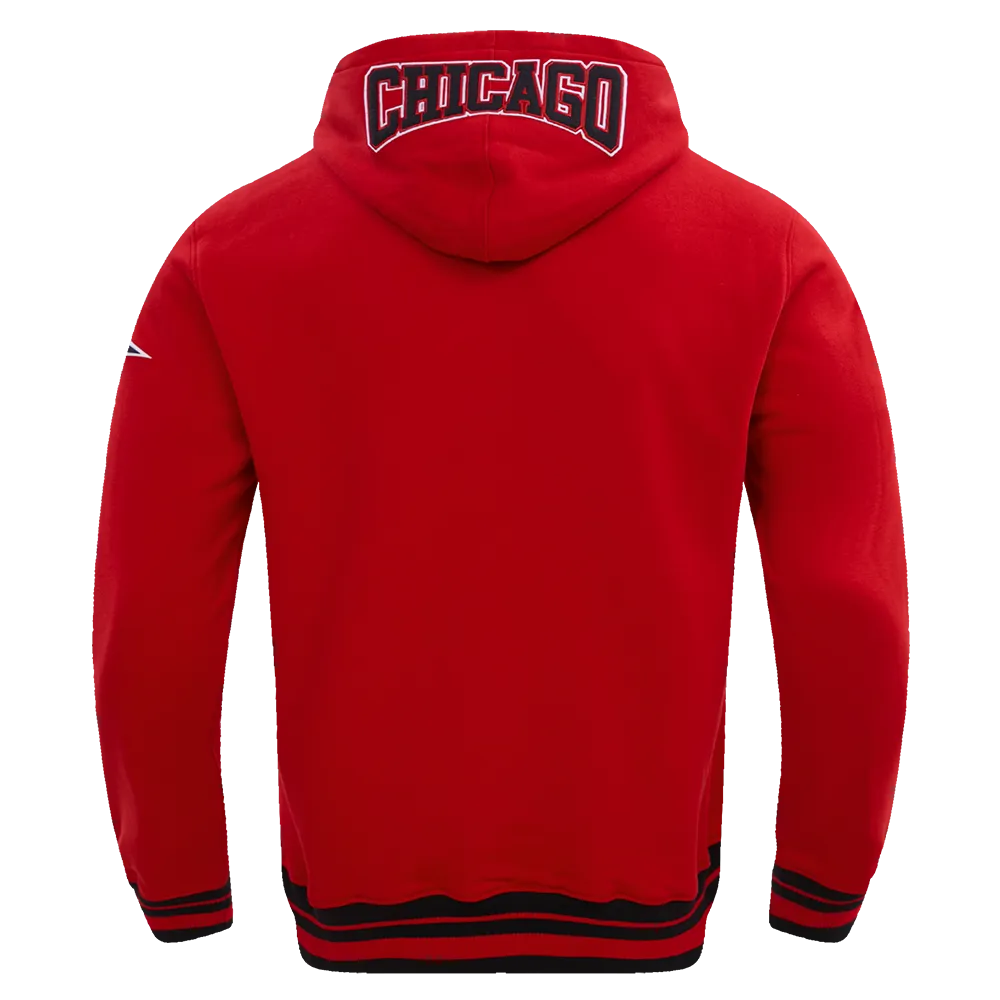 NBA CHICAGO BULLS CREST EMBLEM MEN'S RIB PO HOODIE (RED/BLACK)