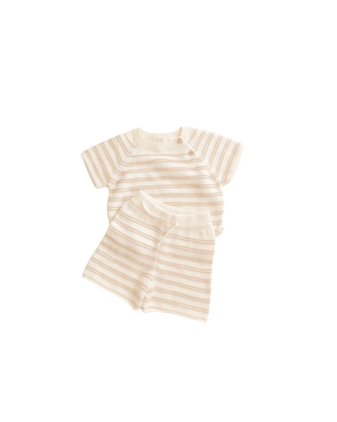 Organic Cotton Knit Stripe Short Set