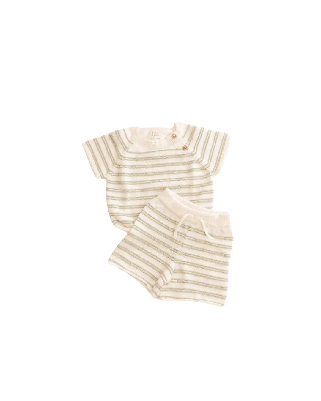 Organic Cotton Knit Stripe Short Set