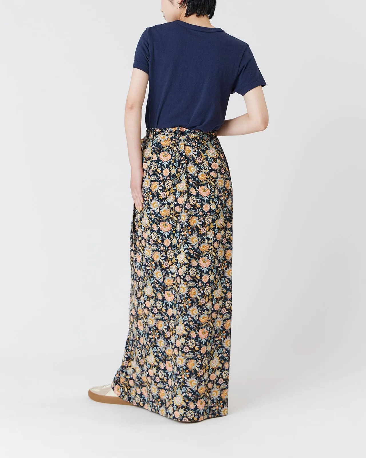 ORIENTAL FLOWER WRAP SKIRT