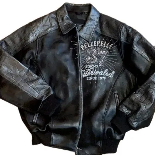 Pelle Pelle Unrivaled Black Leather Bomber Jacket