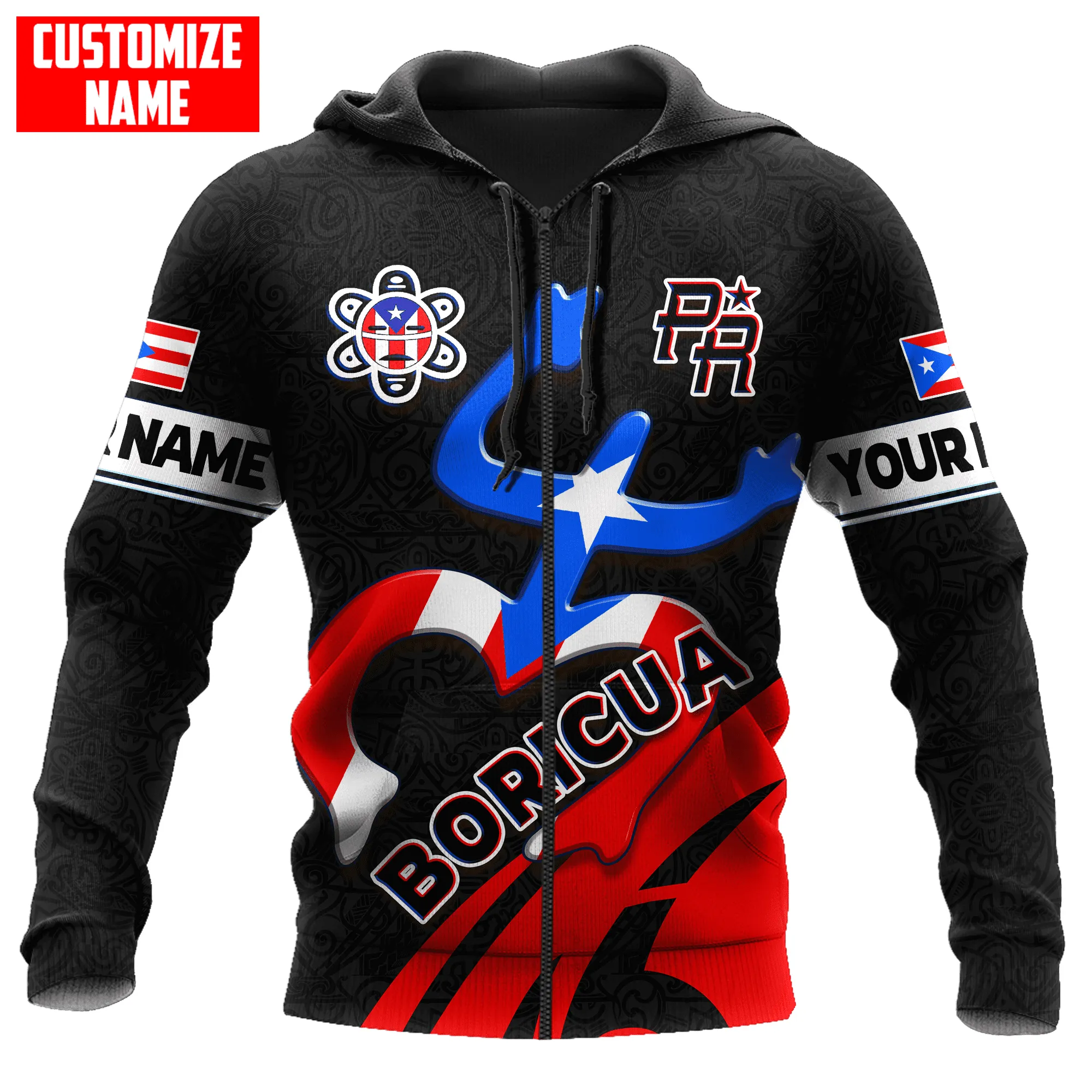 Personalized Puerto Rico Boricua Coqui 3D Full Printed Unisex Sweatshirt Hoodie Shirts