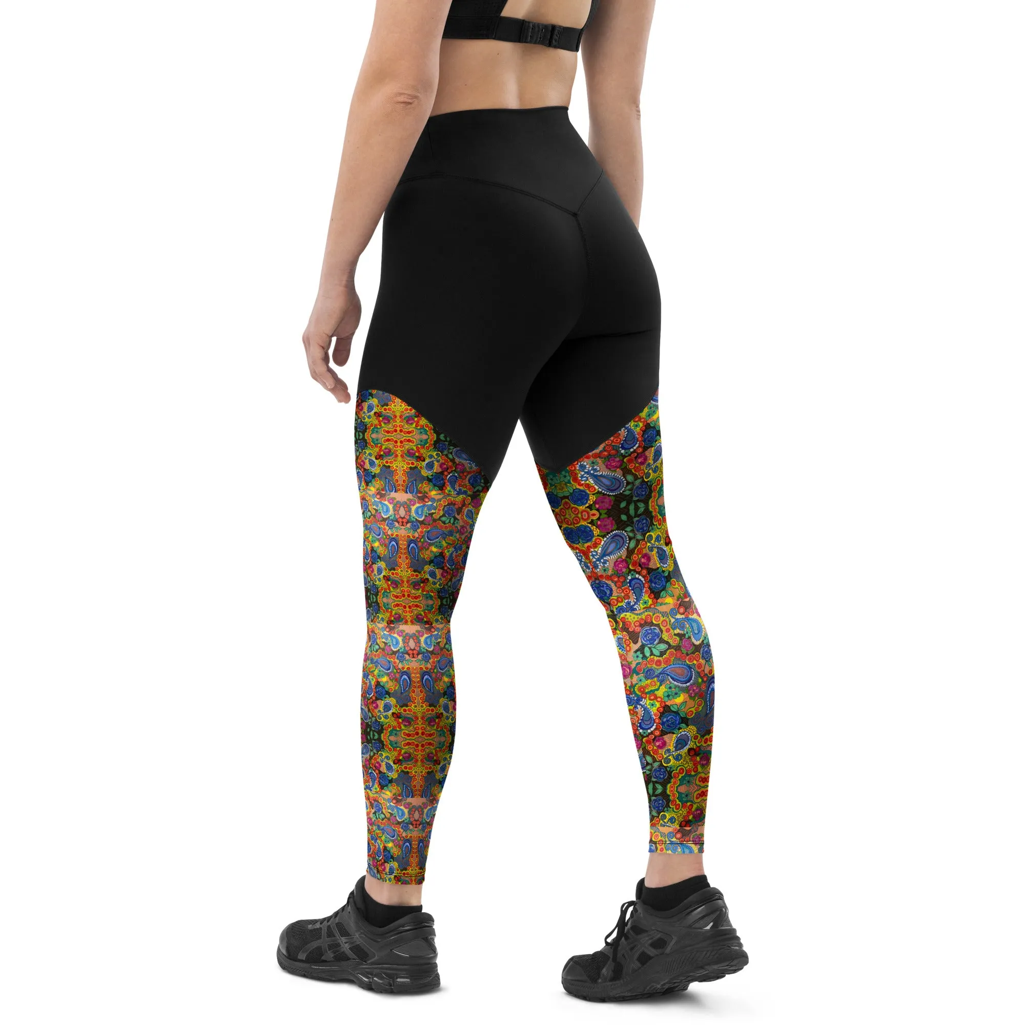 Pink Paisley Parade Control top Sports Leggings