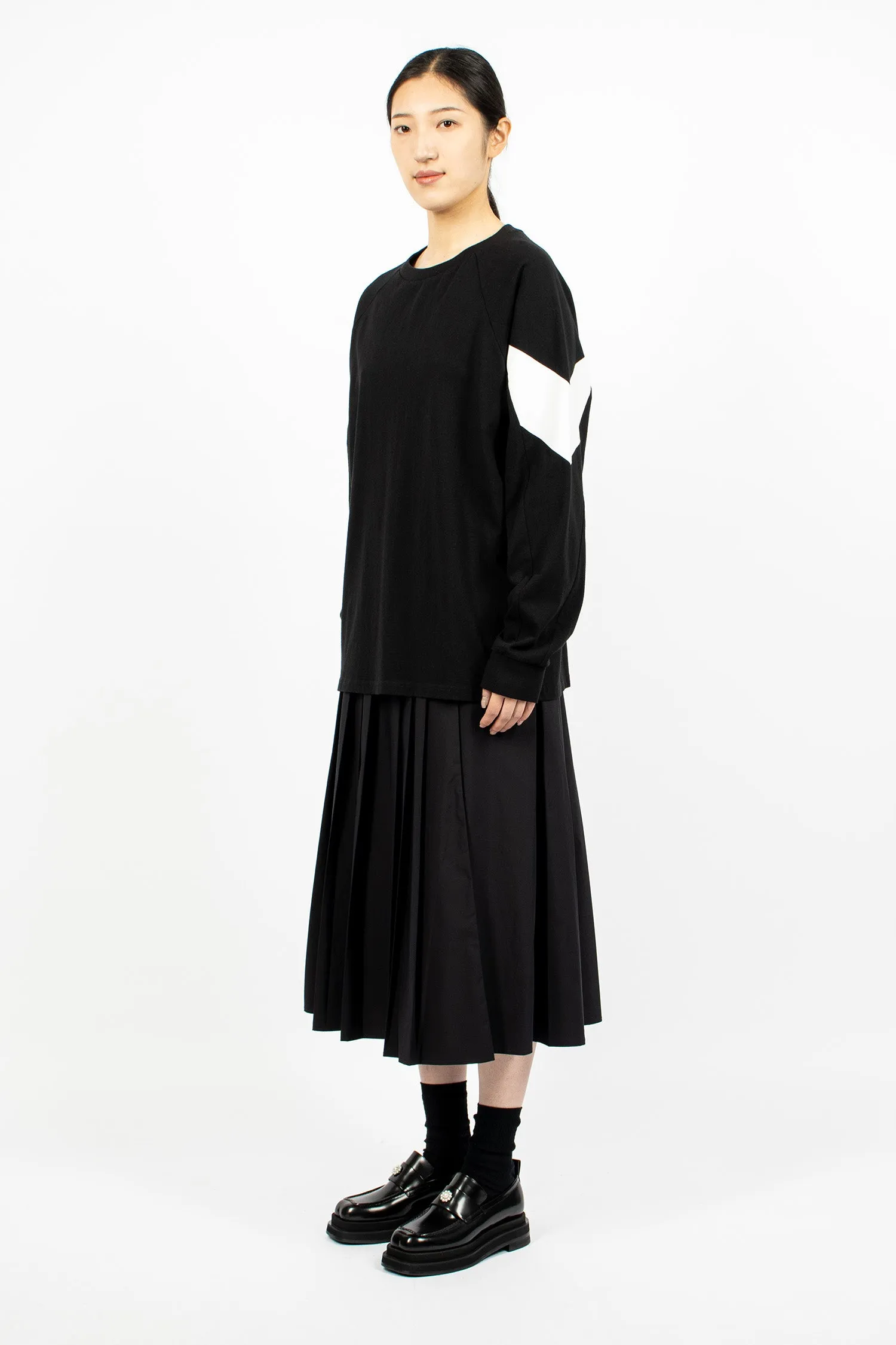 Pleated Wrap Skirt Black