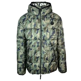 Plein Sport Small Circle Logo Quilted Camo Green Jacket