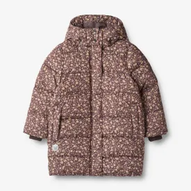 Puffer Coat Yrsa - eggplant flowers