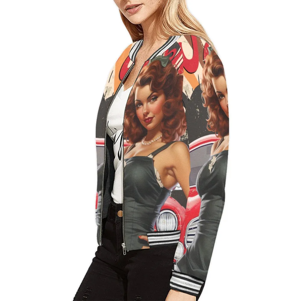 Retro Car Service awd506 Bomber Jacket for Women