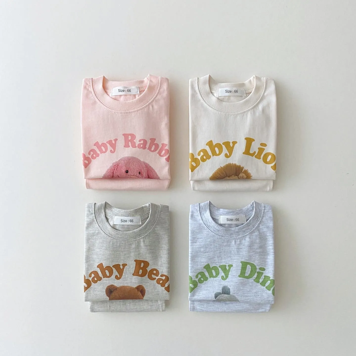 Riley - Pure Cotton Tee & Shorts Set ; Available in Baby Rabbit, Baby Bear, Baby Lion or Baby Dinosaur -