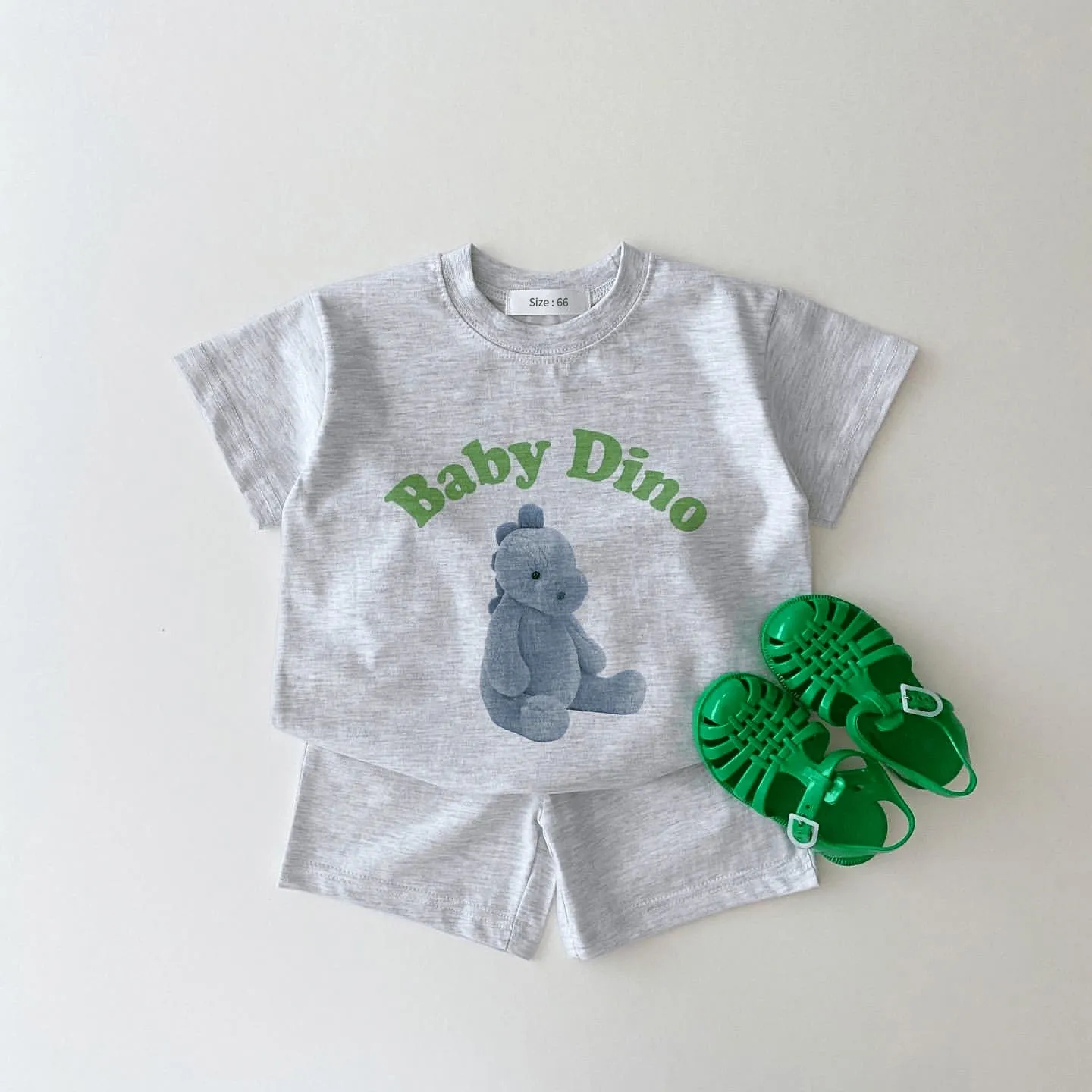 Riley - Pure Cotton Tee & Shorts Set ; Available in Baby Rabbit, Baby Bear, Baby Lion or Baby Dinosaur -