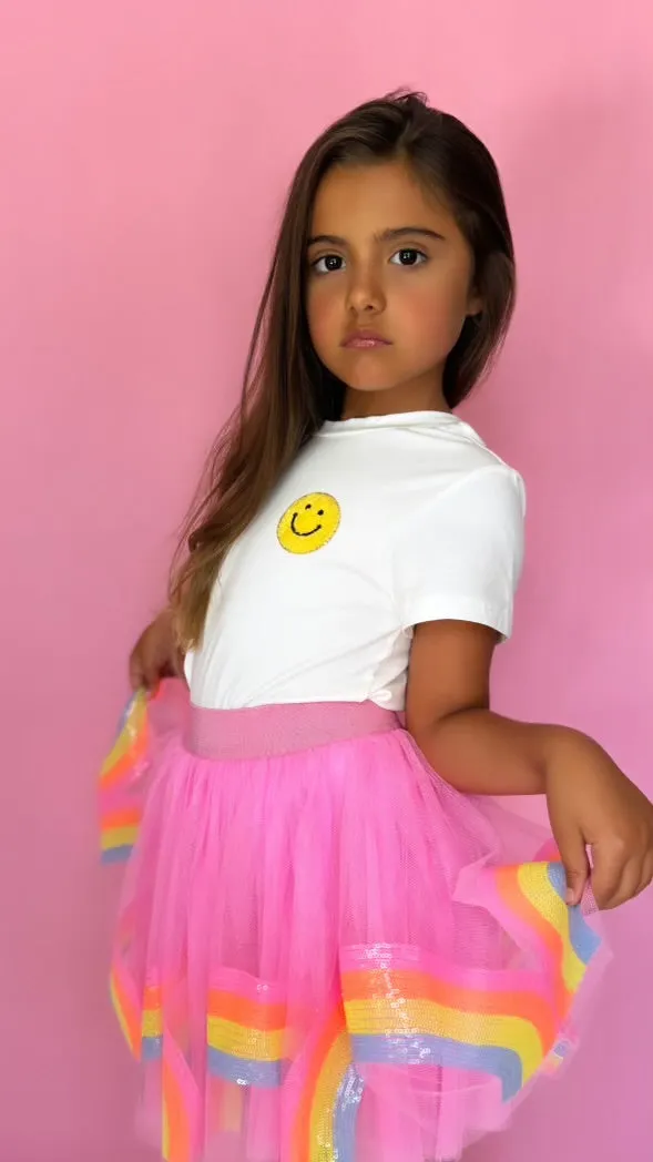 Smiley Rainbow Tee & Skort Set