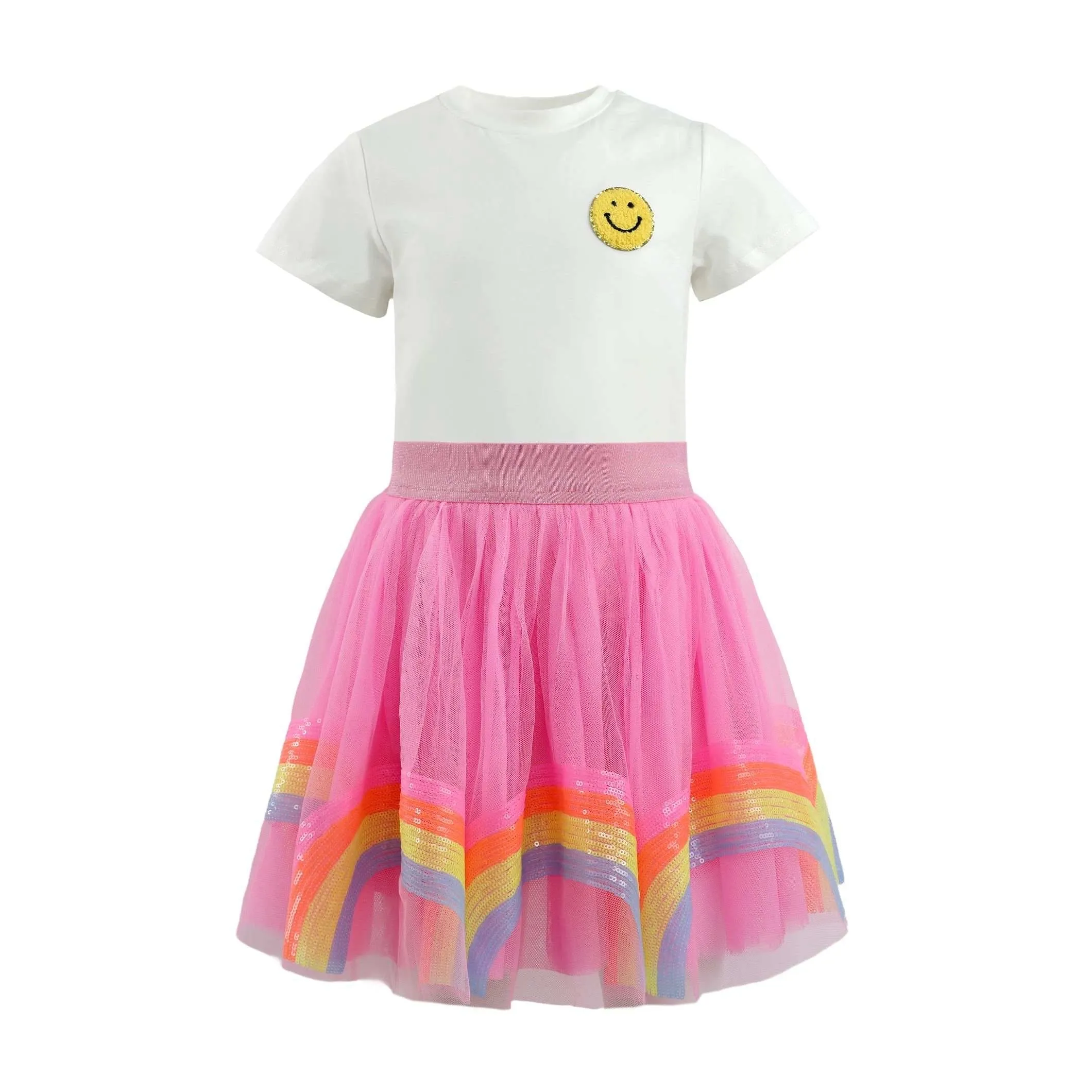 Smiley Rainbow Tee & Skort Set