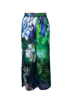 Soft Charmeuse Floral Palazzo Pants