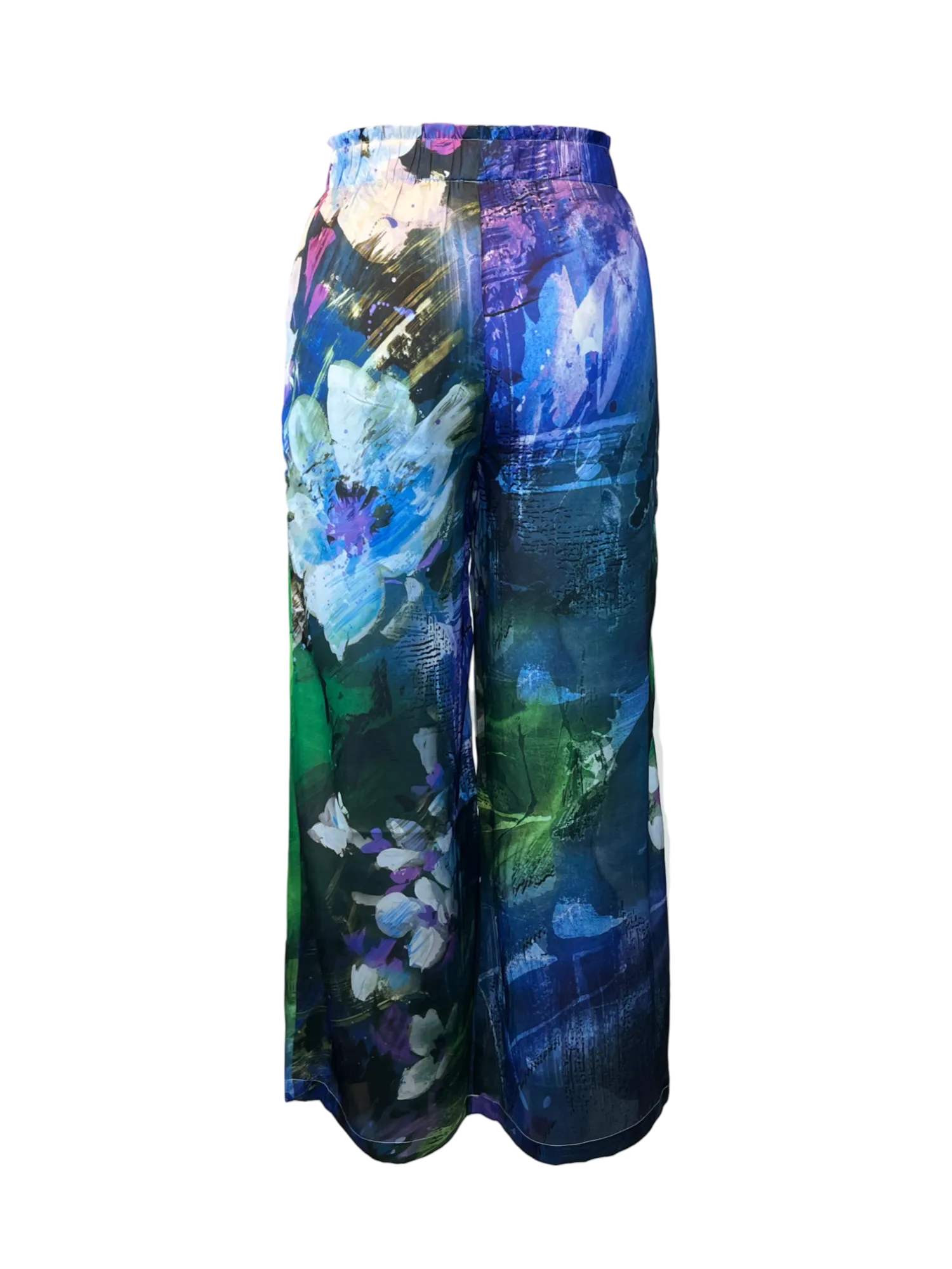 Soft Charmeuse Floral Palazzo Pants