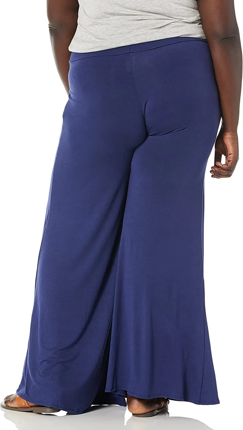 Star Vixen Women's Plus-Size Stretch Ity Knit Wide-Leg Palazzo Pant