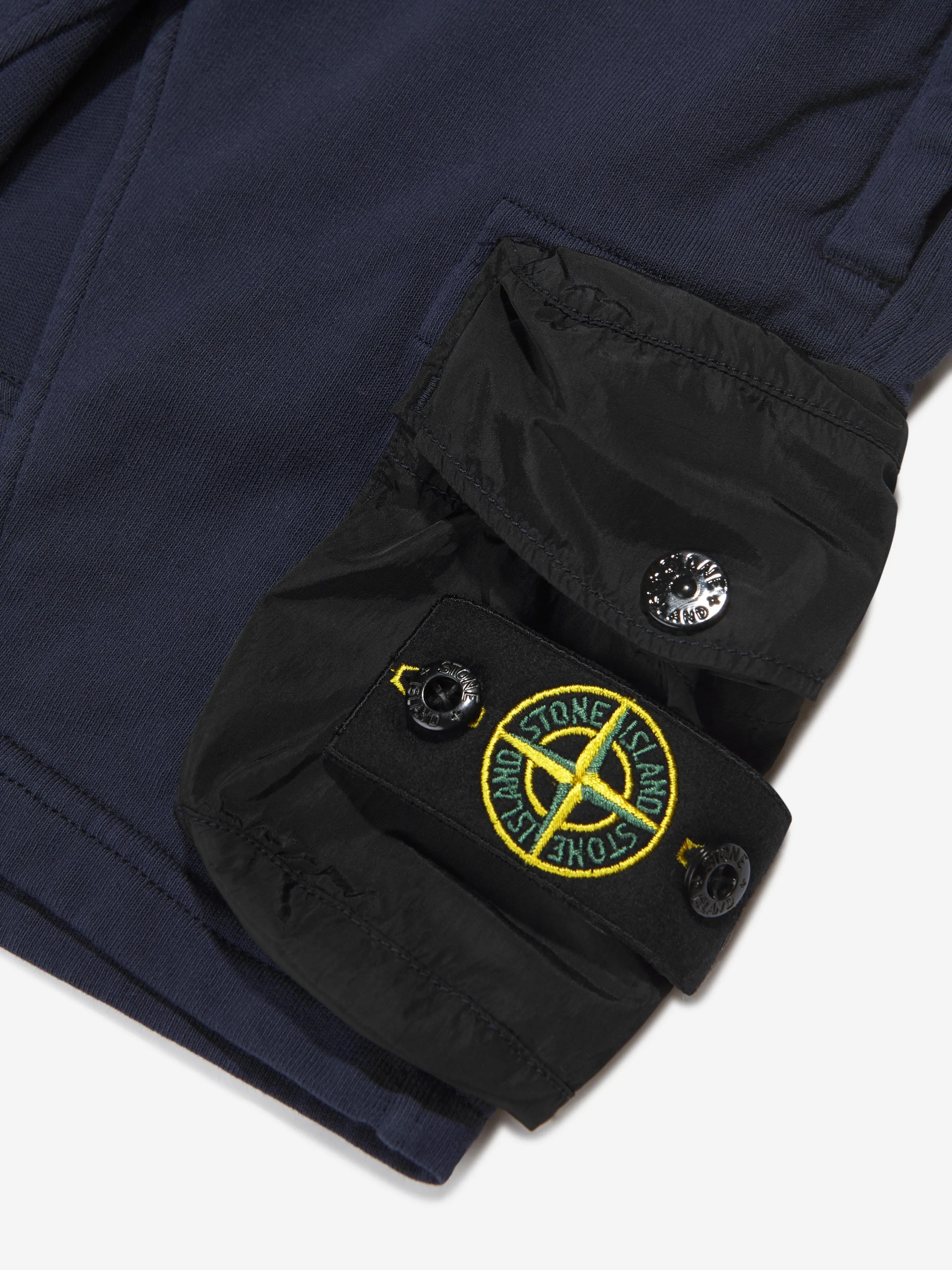 Stone Island Junior Boys Cotton Fleece Cargo Bermuda Shorts