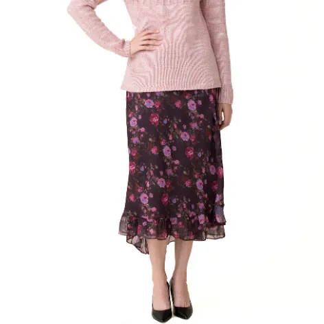 Tea Rose Floral Wrap Skirt