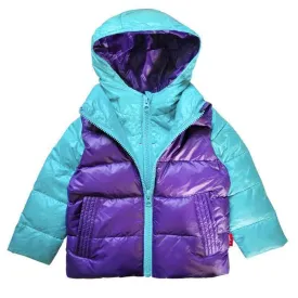 The Road Coat Down -  Aqua / Purple