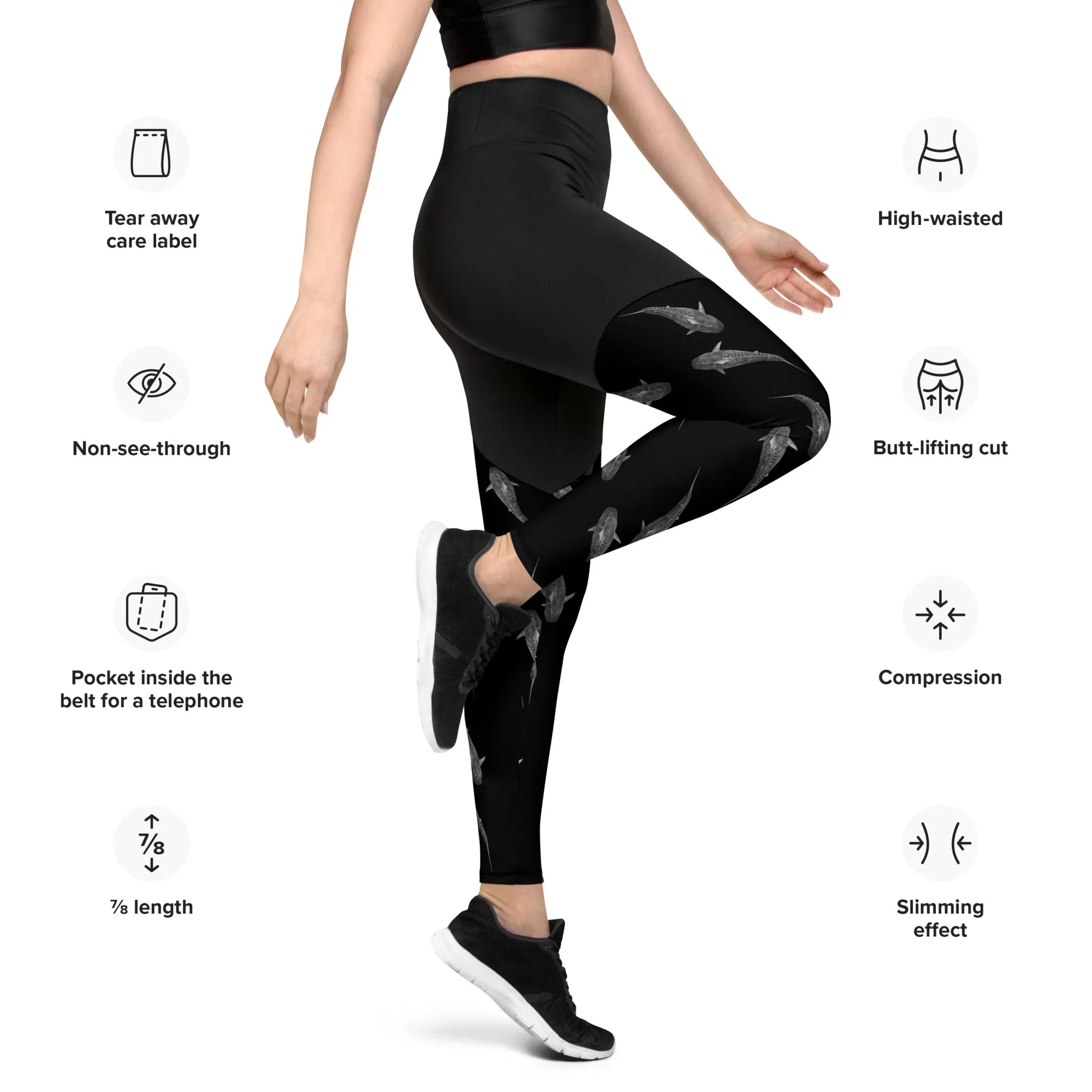 Tiger Time Compression Sports Leggings (Compression = Snug to support)