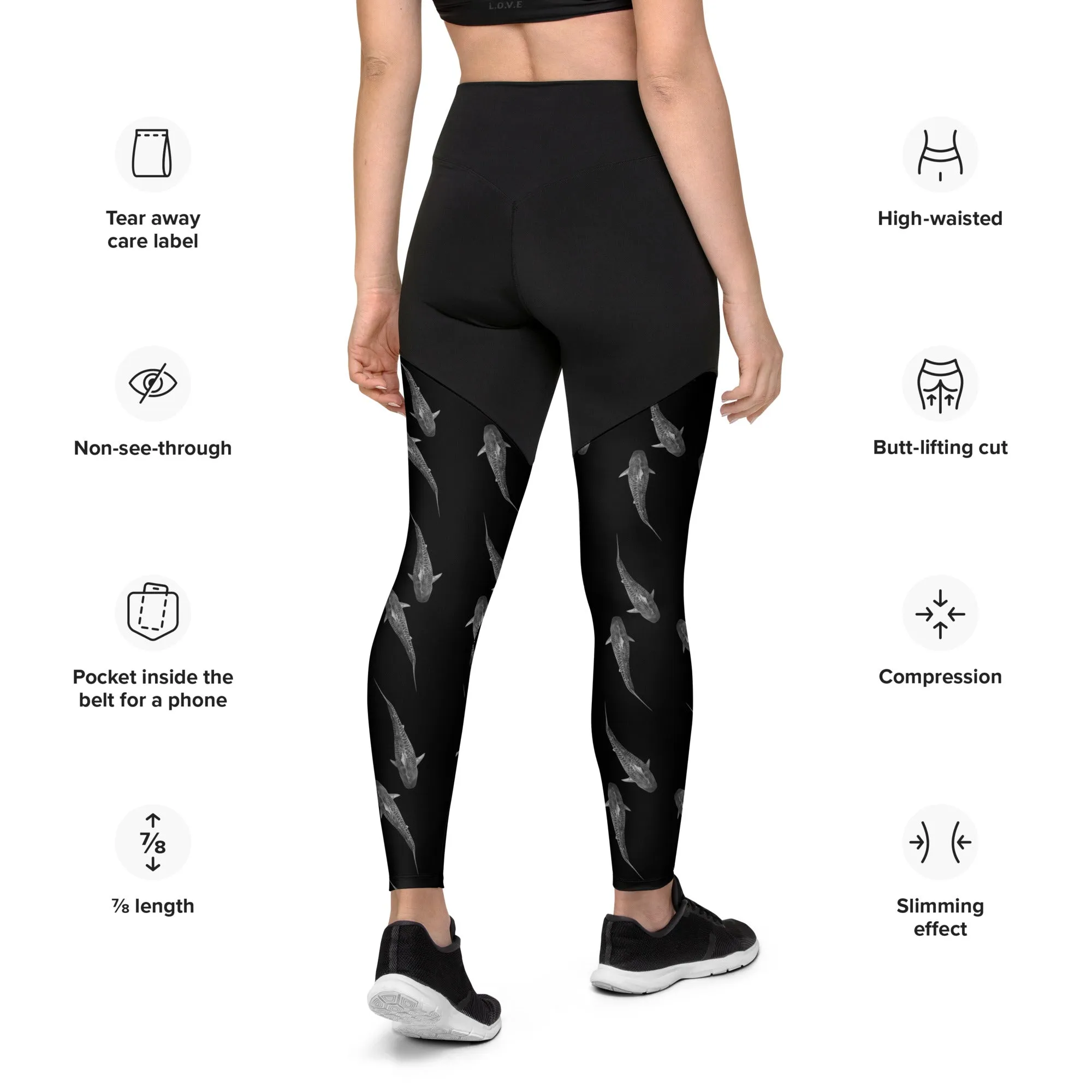 Tiger Time Compression Sports Leggings (Compression = Snug to support)