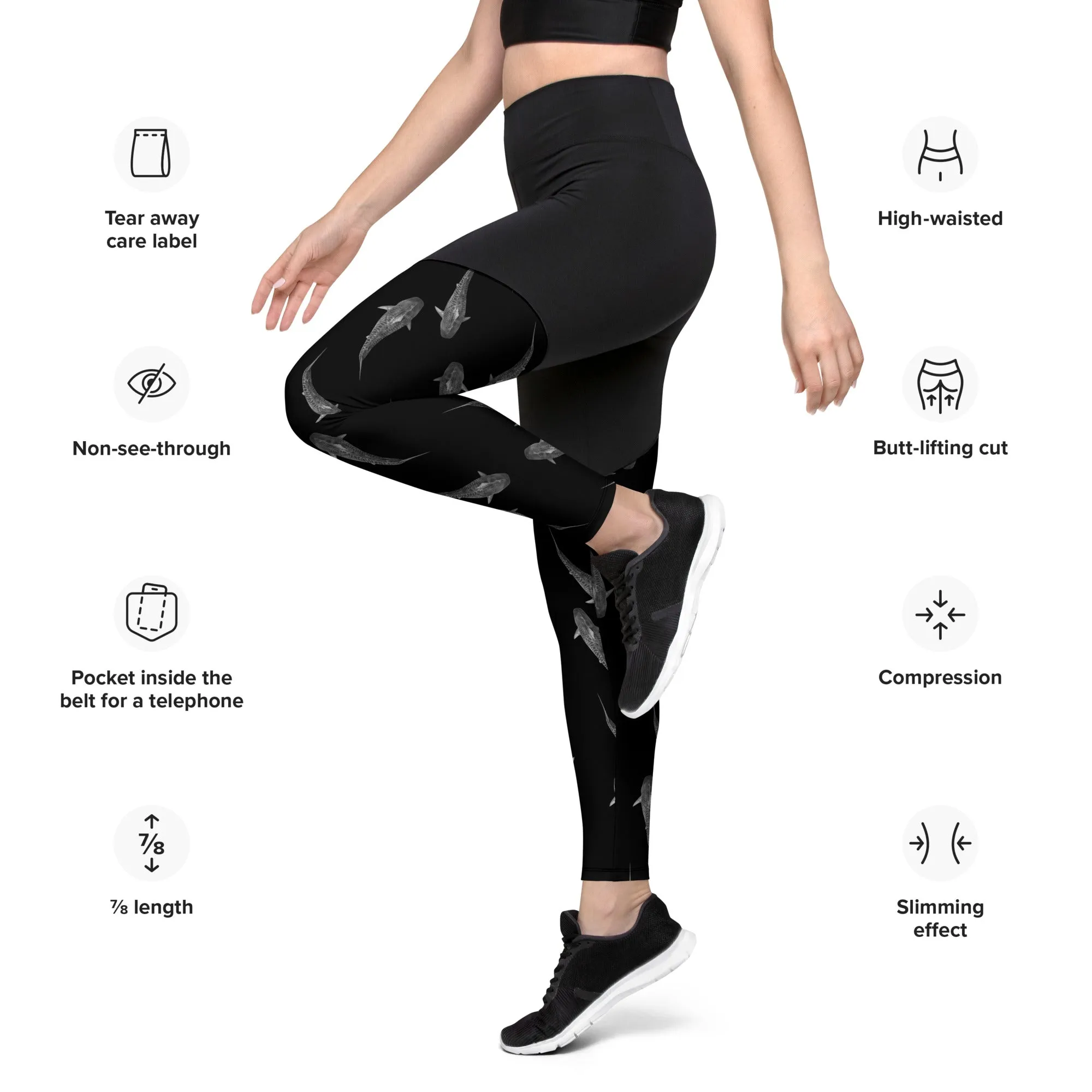 Tiger Time Compression Sports Leggings (Compression = Snug to support)