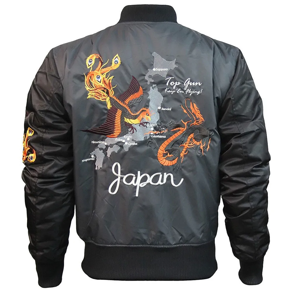 Top Gun Flying Legend Bomber Jacket Charcoal