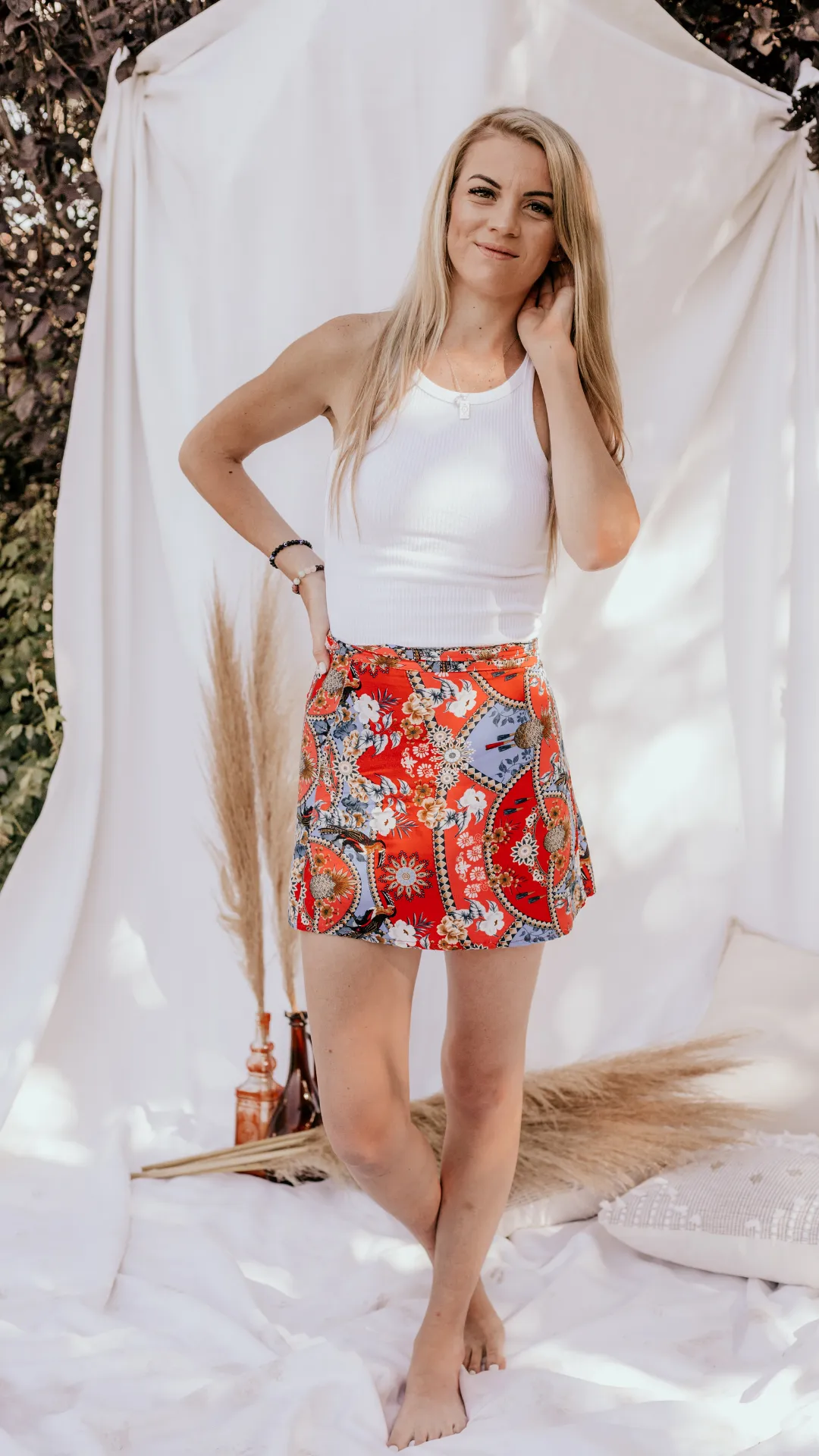 Toucan Wrap Short Skirt