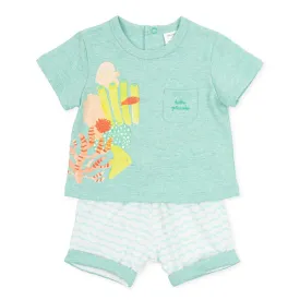 Tutto Piccolo 1694 Jersey Short Set - Aqua Marine