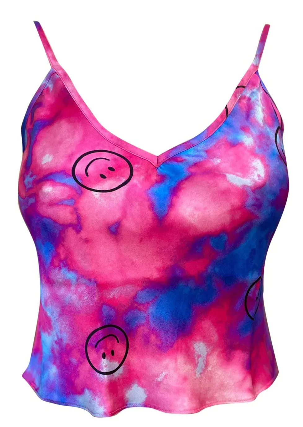 Ultraviolet Tie-Dye Silk Camisole Top