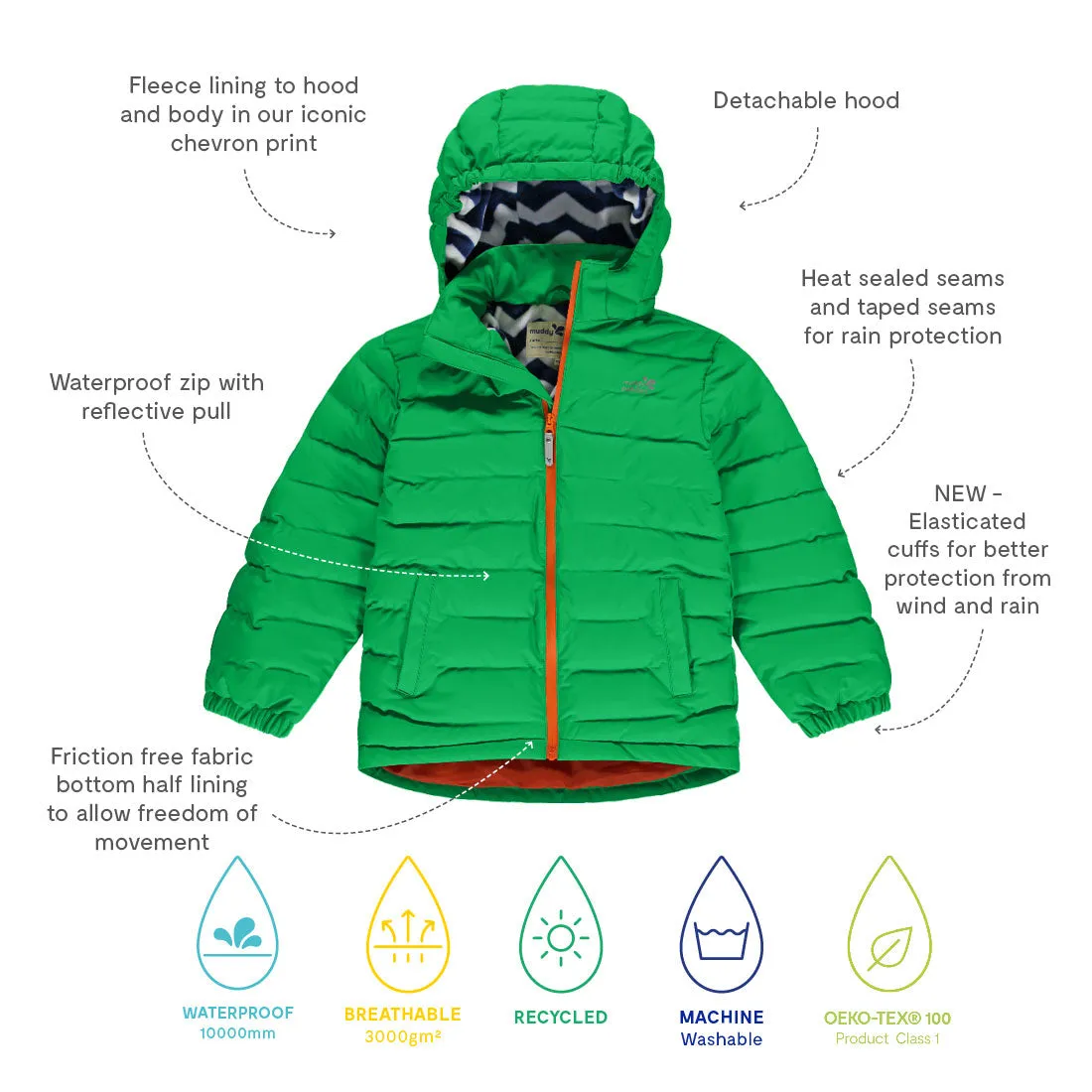 Waterproof Puffer Jacket Green