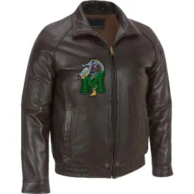 Wilsons Leather Contemporary Lamb Bomber Jacket with dragon embroidery