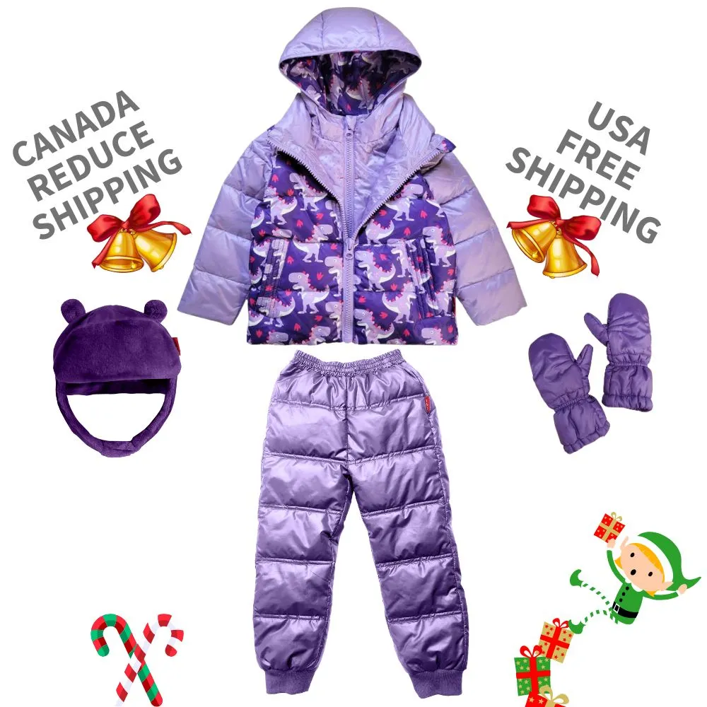 Winter Snuggle-Up 4 Pieces Gift Set Down Purple Raptor