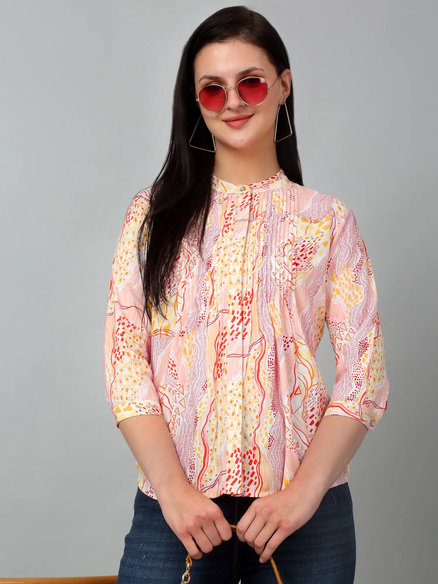 Women's Multicolor Printed Top