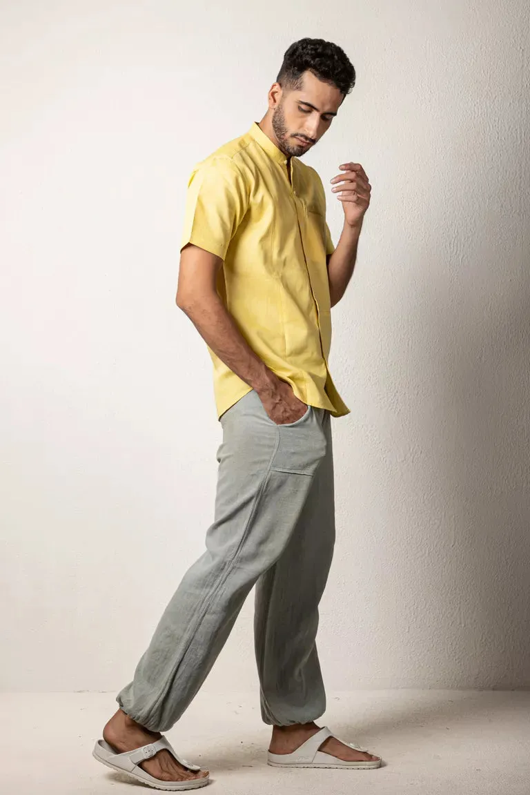 Yellow Cotton Linen Shirt